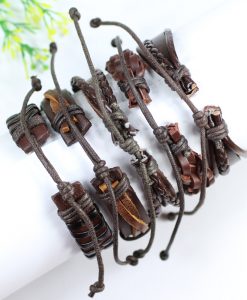 Brown Metal Charm Men Bracelet Fres Shipping