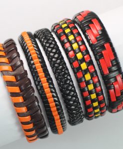 Red Orange Mixed Color Unisex Charm Bracelet