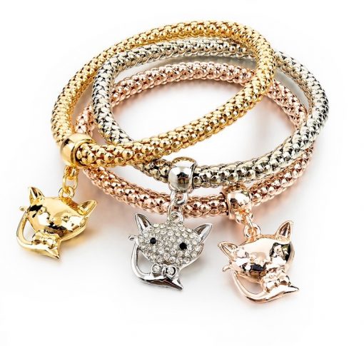 3 Pcs Silver Golden Friendship Bracelets Charms