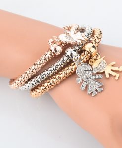 3 Pcs Silver Golden Friendship Bracelets Charms