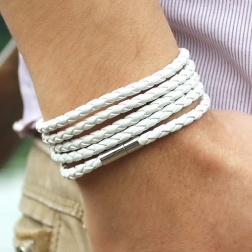 Free Shipping 5 Pcs Wrap Charm Men Bracelet