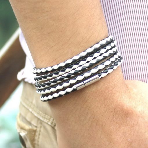 Free Shipping 5 Pcs Wrap Charm Men Bracelet