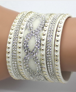 Rhinestone Women Crystal Leather Bracelet