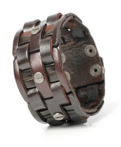 Free Shipping Bandage Wrap Leather Men Bracelet