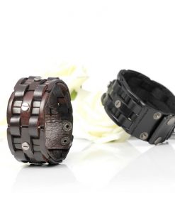 Free Shipping Bandage Wrap Leather Men Bracelet