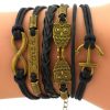 8 Owl Faith Leather Red Wrap Bracelet