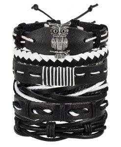 Multiple Layers Punk Leather Chain Bracelets