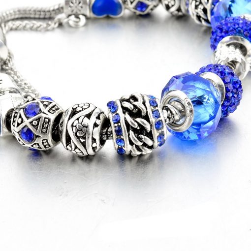 Crystal Blue Women Glass Beads Bracelet