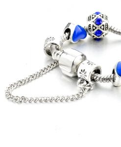 Crystal Blue Women Glass Beads Bracelet