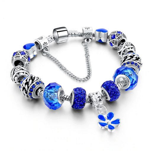 Crystal Blue Women Glass Beads Bracelet