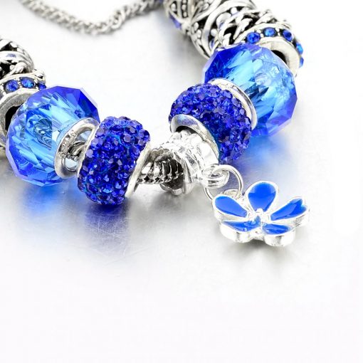 Crystal Blue Women Glass Beads Bracelet