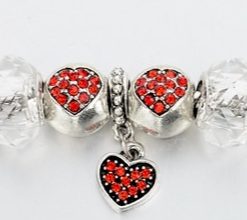 Cute Charm Red Silver Pandora Bracelets