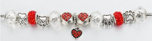 Cute Charm Red Silver Pandora Bracelets