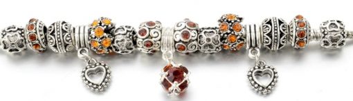 Vintage Silver Plated Charm Beads Women Bracelet