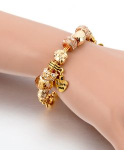Golden Women Charms Snake Chain Bracelet